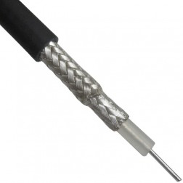 Coax Cable RG223 Single Core, Black, per mtr