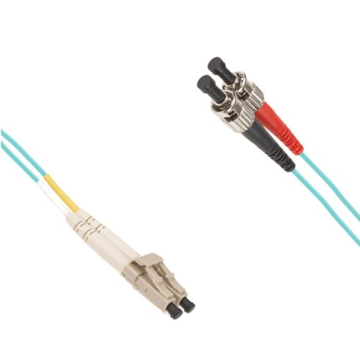 LC-ST Multimode 50/125 OM3 Duplex Aqua
