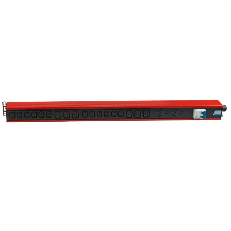 Vertical PDU 2x uk socket 12x C13 6x C19 red